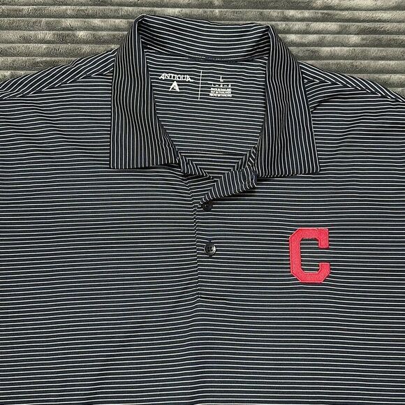 Antigua MLB Cleveland Indians Guardians Short Sleeve Polo Shirt Men’s L - Picture 1 of 5